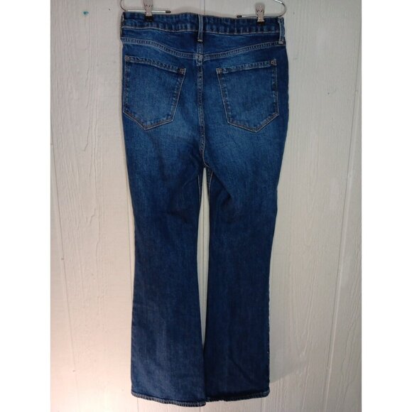 Old Navy Womens 12 Blue Denim Flare Extra High Rise Button Fly Jeans Stretch - Picture 3 of 6
